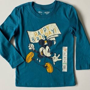Mickey Mouse Birthday Shirt 2T 24 months NWT New in Blue Vintage Look boys girls